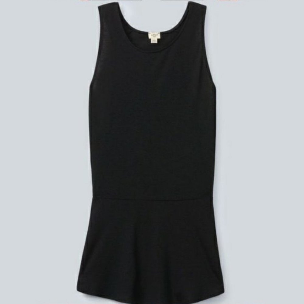 Aritzia Wilfred Black Concorde Peplum Tank Top Size XS Lightweight Minimimalist